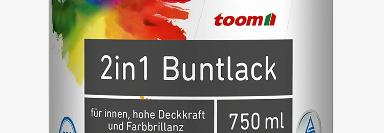 Weiße Farbdose mit buntem Farbklecks